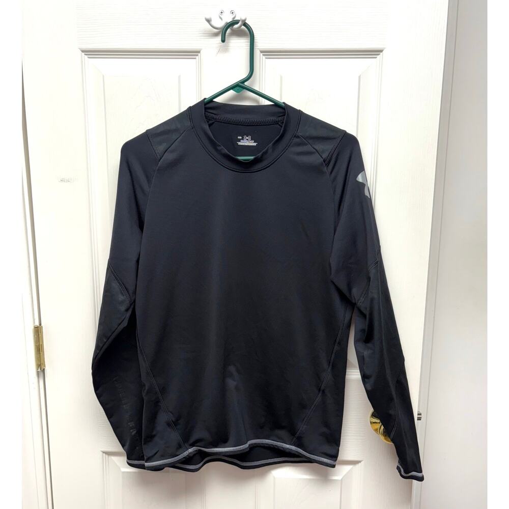 Under Armour Shirt Coldgear Black Sport Layer Underarm Vent Holes Men's Size M